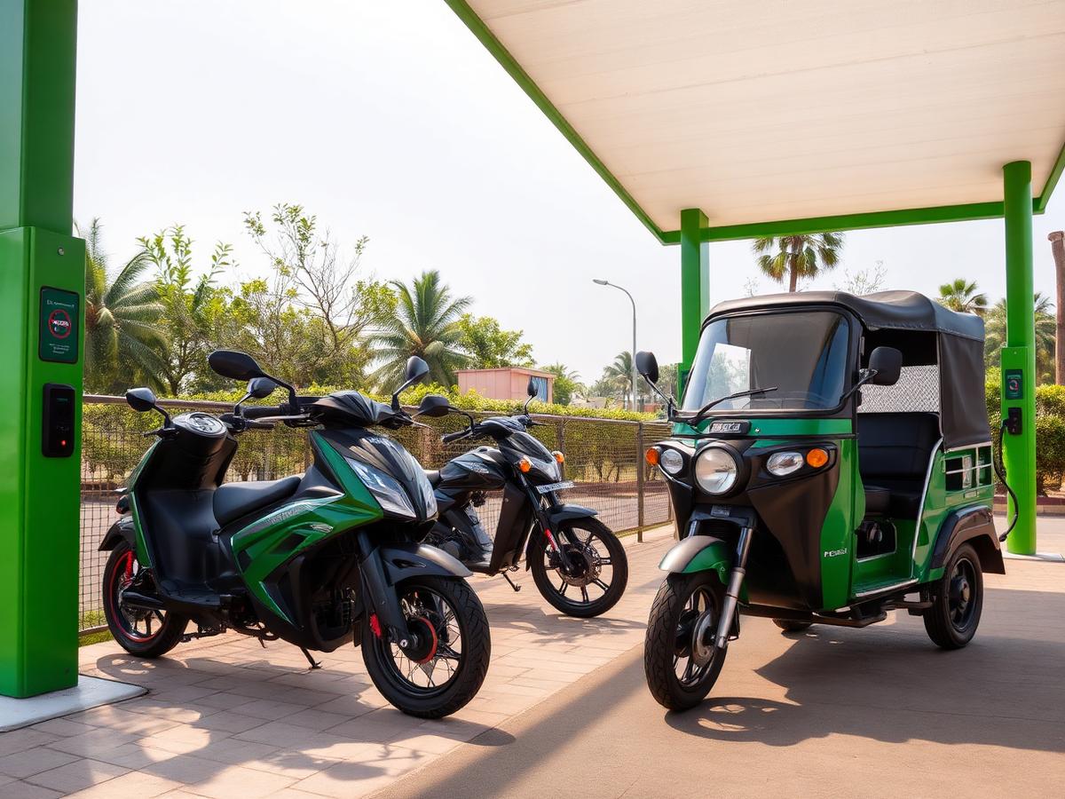Electric scooter र rickshaw चार्ज हुँदै